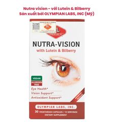 Nutra vision - Tăng cường sức khỏe mắt, nhập khẩu chính hãng từ Mỹ, hộp 30 viên