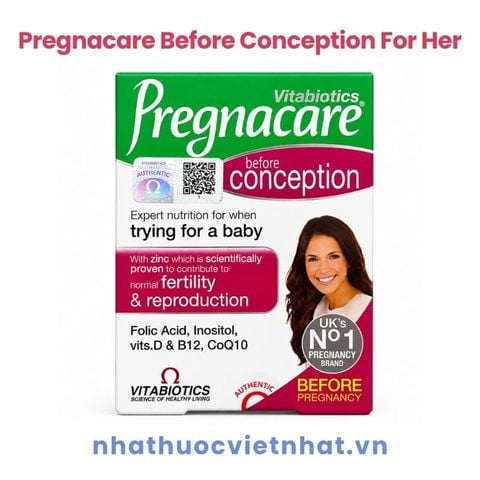 Viên uống tăng khả năng thụ thai Pregnacare cho nữ (bổ trứng)/ cho cả nam và nữ - Nhập khẩu chính hãng