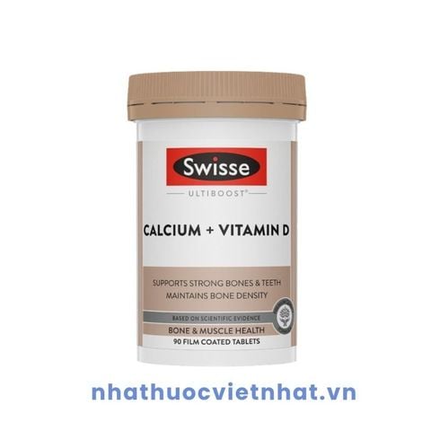 Calcium Citrate + Vitamin D3 Swisse - Bổ Sung Canxi Hữu Cơ Giúp Xương Chắc Khoẻ, Lọ 90 viên