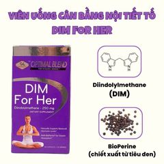 Dim For Her - Hỗ trợ cải thiện nội tiết tố cho nữ, nhập khẩu chính hãng từ Mỹ, hộp 30 viên
