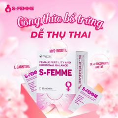 S Femme - Hỗ trợ cải thiện sức khoẻ sinh sản (bổ trứng) cho nữ, hộp 30 gói, nhập khẩu Châu ÂU