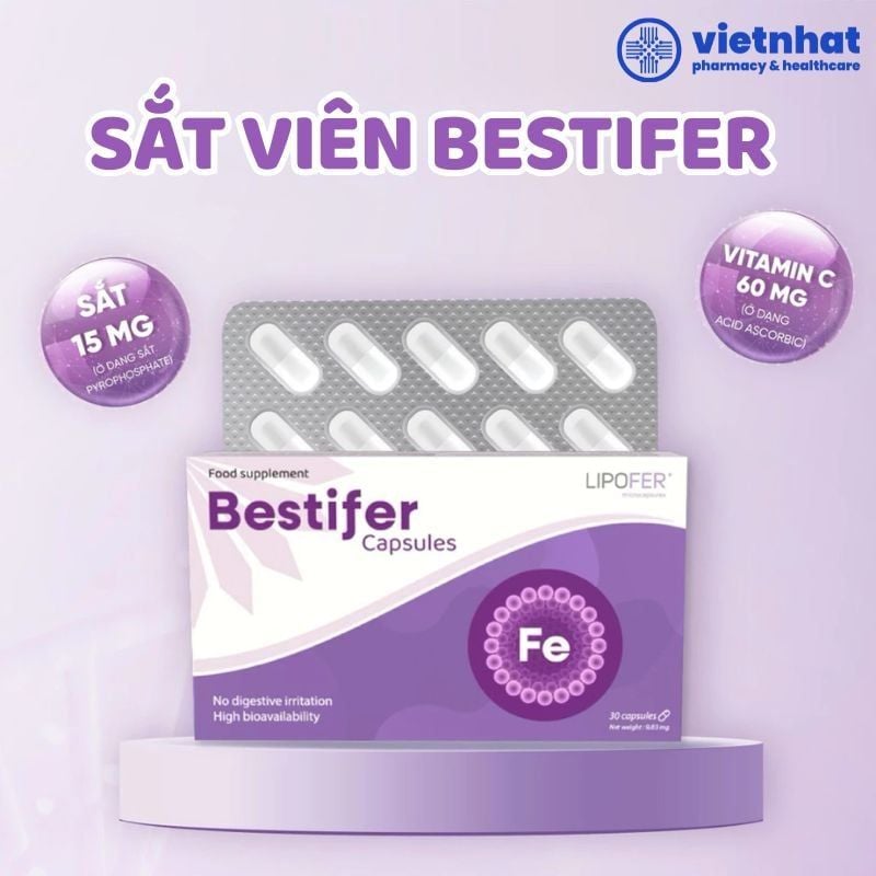Sắt Viên Bestifer - Hỗ Trợ Giảm Nguy cơ Thiếu Máu Thiếu Sắt Cho Mẹ Bầu Và Sau Sinh