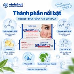 Zaderma Acne Gel 24h Tuýp 7g - Hỗ trợ ngăn ngừa mụn, giảm mụn, mờ thâm
