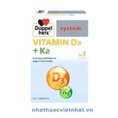 Vitamin D3K2 Doppelherz - Hỗ Trợ Hấp Thu Canxi, Giúp Xương Chắc Khoẻ Cho Người Trưởng Thành