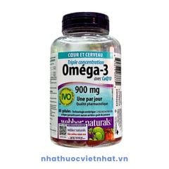 Webber Naturals Omega 3 + CoQ10 - Hỗ Trợ Sức Khỏe Tim Mạch và Não Bộ, Lọ 80 Viên