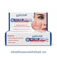 Zaderma Acne Gel 24h Tuýp 7g - Hỗ trợ ngăn ngừa mụn, giảm mụn, mờ thâm