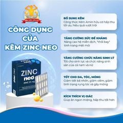 ZinC Neo (kẽm bisglycinate 25mg) - Hỗ trợ tăng cường sức đề kháng cho cơ thể