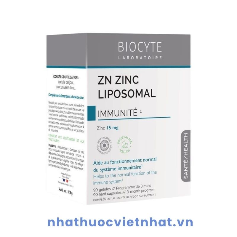 Zn Zinc Liposomal - Bổ sung kẽm cho người lớn và trẻ từ 10 tuổi trở lên, hộp 90 viên