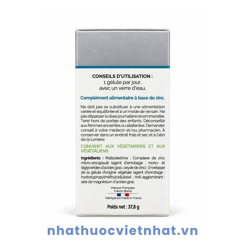 Zn Zinc Liposomal - Bổ sung kẽm cho người lớn và trẻ từ 10 tuổi trở lên, hộp 90 viên