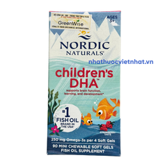 Viên nhai Nordic Naturals Children's DHA mini vị dâu, giải pháp bổ sung DHA tối ưu cho trẻ từ 3 tuổi