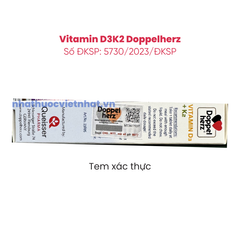 Vitamin D3K2 Doppelherz - Bộ đôi vi chất (trong 7 vi chất) quan trọng hỗ trợ hấp thu canxi ở người trưởng thành