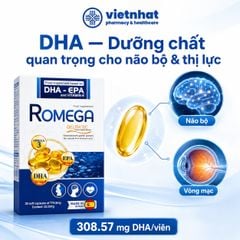Romega - Viên Uống Bổ Sung Omega 3 Cho Trẻ Từ 6 Tuổi, Hộp 30 Viên