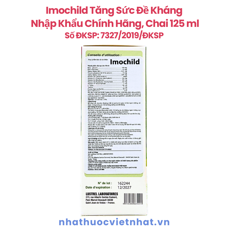 Siro Tăng Đề Kháng Imochild - Giúp Trẻ Tăng Cường Đề Kháng, Cải Thiện Biếng Ăn Hiệu Quả