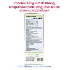 Siro Tăng Đề Kháng Imochild - Giúp Trẻ Tăng Cường Đề Kháng, Cải Thiện Biếng Ăn Hiệu Quả