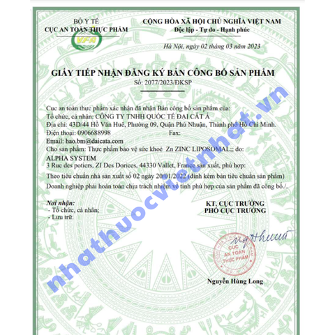 Viên Uống Bổ Sung Kẽm Zn Zinc Liposomal, Hỗ Trợ Giảm Mụn Hiệu Quả