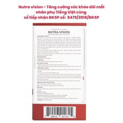 Nutra vision - Tăng cường sức khỏe mắt, nhập khẩu chính hãng từ Mỹ, hộp 30 viên