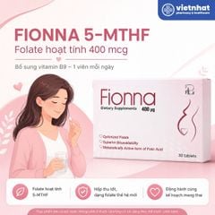 Fionna (5-MTHF) – Bổ sung acid folic (vitamin B9) dạng hoạt tính, hộp 30 viên