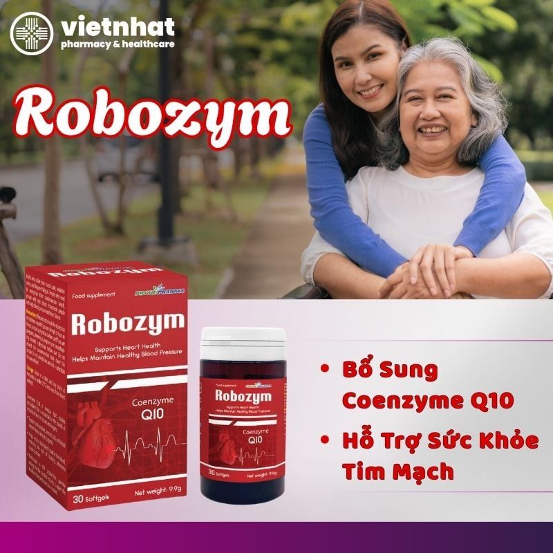 Robozym - Viên Uống Bổ Sung Coenzyme Q10, Hỗ Trợ Sức Khỏe Tim Mạch