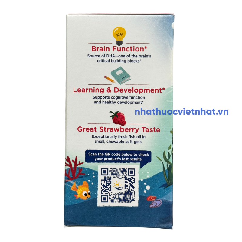 Viên nhai Nordic Naturals Children's DHA mini vị dâu, giải pháp bổ sung DHA tối ưu cho trẻ từ 3 tuổi