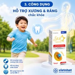 Star Lipocal: Bổ sung Canxi sinh học và Vitamin D3 K2 MK7 cho trẻ từ 6 tháng tuổi, chai 100ml