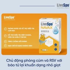 Livespo Navax Kids - Dung dịch vệ sinh tai mũi họng với bào tử lợi khuẩn cho trẻ sơ sinh và trẻ nhỏ