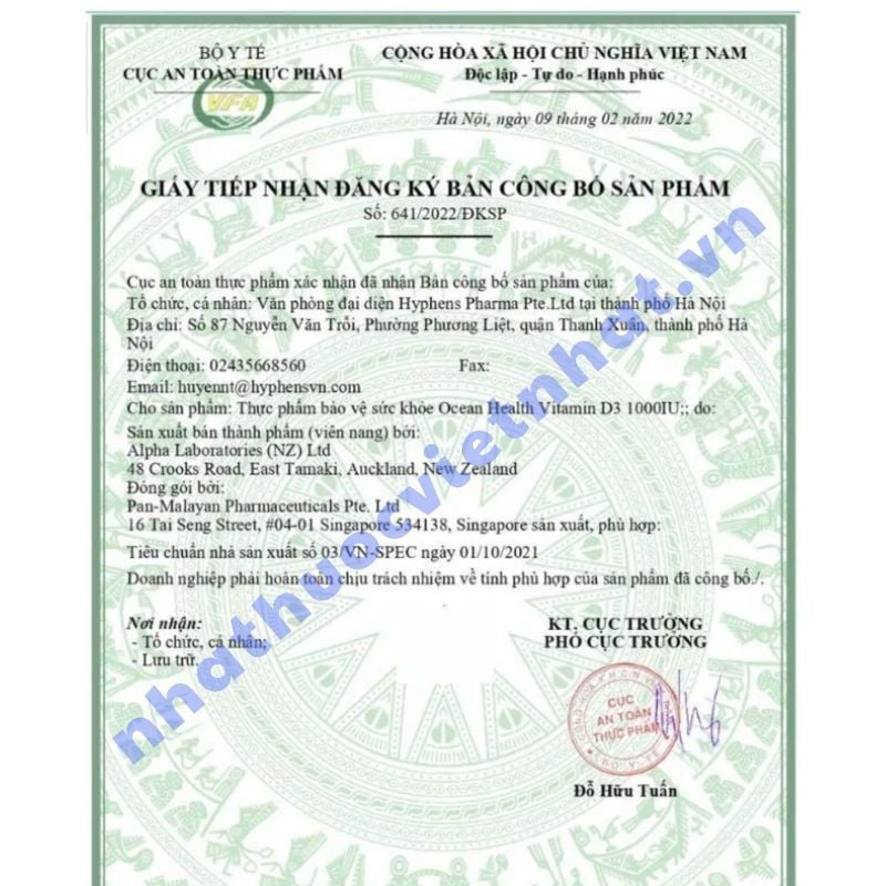 Ocean Health Vitamin D3 1000IU — Bổ Sung Vitamin D3, Giúp Xương Chắc Khỏe