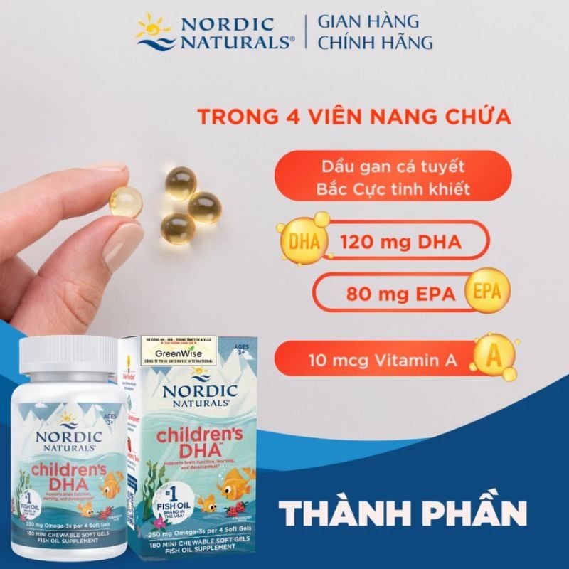 Viên nhai Nordic Naturals Children's DHA mini vị dâu, giải pháp bổ sung DHA tối ưu cho trẻ từ 3 tuổi