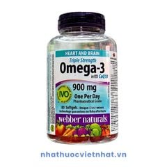 Webber Naturals Omega 3 + CoQ10 - Hỗ Trợ Sức Khỏe Tim Mạch và Não Bộ, Lọ 80 Viên