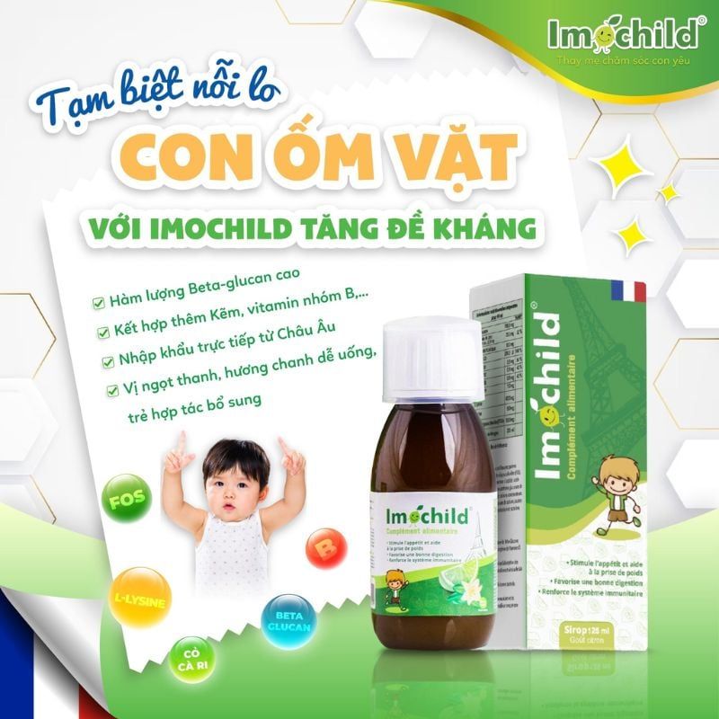 Siro Tăng Đề Kháng Imochild - Giúp Trẻ Tăng Cường Đề Kháng, Cải Thiện Biếng Ăn Hiệu Quả