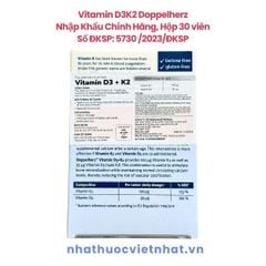 Vitamin D3K2 Doppelherz - Hỗ Trợ Hấp Thu Canxi, Giúp Xương Chắc Khoẻ Cho Người Trưởng Thành
