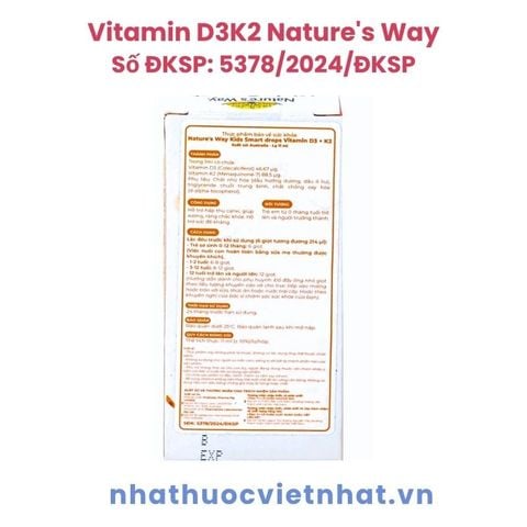 D3K2 Nature's Way - Bổ Sung Vitamin D3K2 Giúp Xương Chắc Khoẻ Cho Trẻ Sơ Sinh Và Trẻ Nhỏ