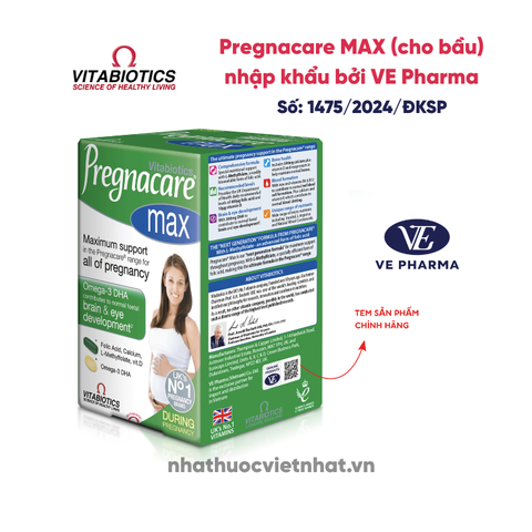 Pregnacare Max - Vitamin tổng hợp cho bà bầu số 1 tại Anh Quốc với công thức vượt trội, nhập khẩu chính hãng