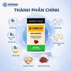 B-Complex Mason Natural - Viên uống bổ sung vitamin nhóm B cho người trưởng thành, Lọ 100 viên