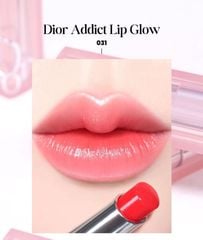 Dior - Son Dưỡng Addict Lip Glow #031 Strawberry (Mẫu Mới Vỏ Xanh) - Ko Tđ