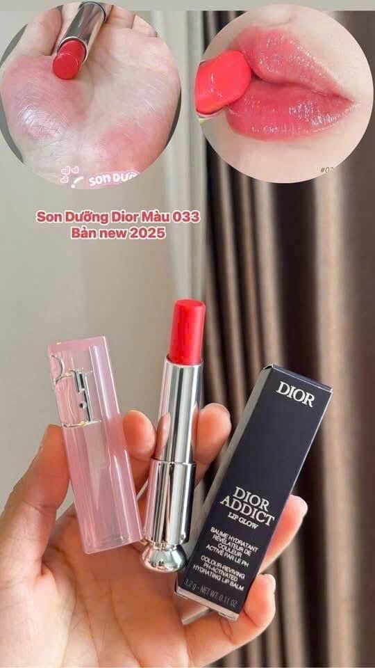 Dior - Son Dưỡng Addict Lip Glow #033 Coral (Mẫu Mới Vỏ Xanh) - Ko Tđ