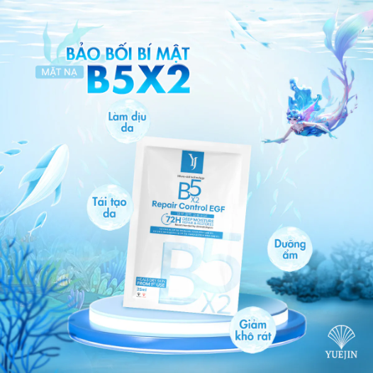 Mặt Nạ Yuejin B5x2 Repair Control EGF Mask Phục Hồi Cấp Ẩm Cho Da