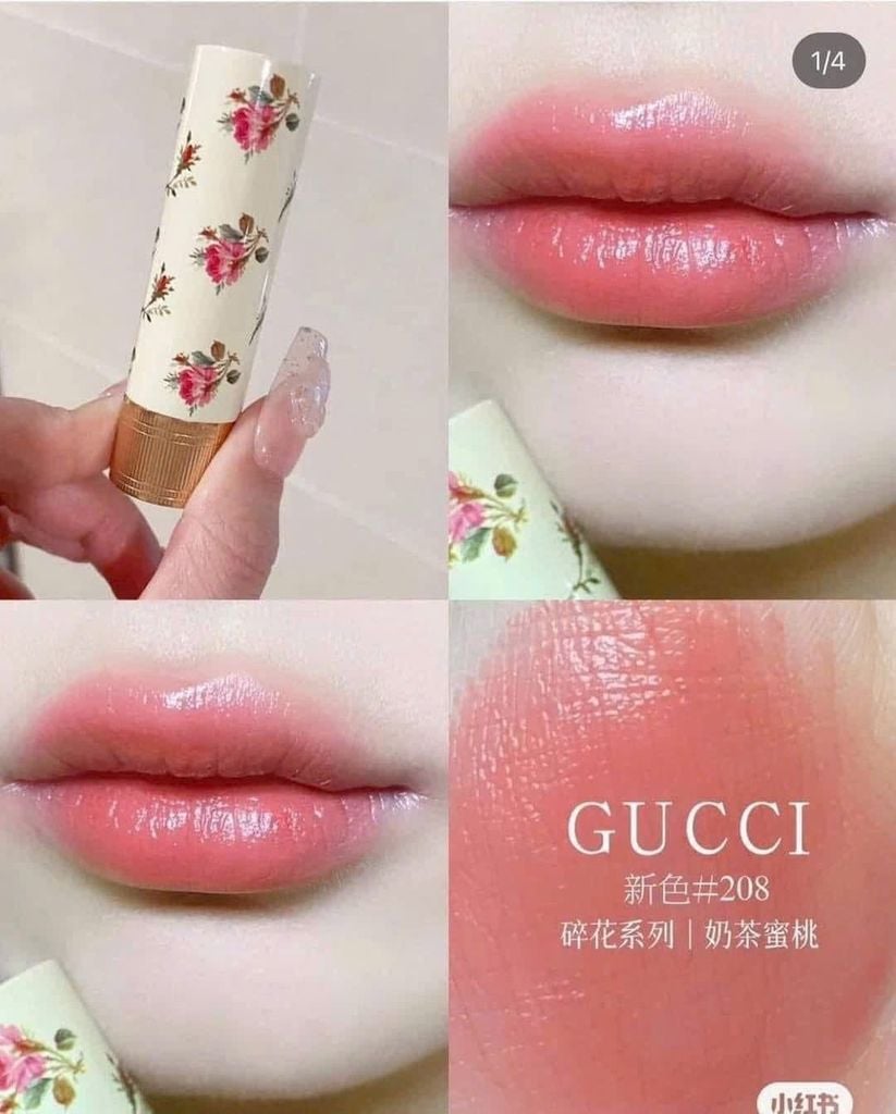 Gucci - Son Rouge À Levres Voile vỏ hoa #208 ( Ko Tđ)