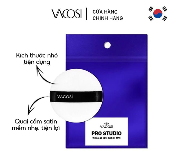 Bông Phấn Khô Tròn Pro Vacosi PK02
