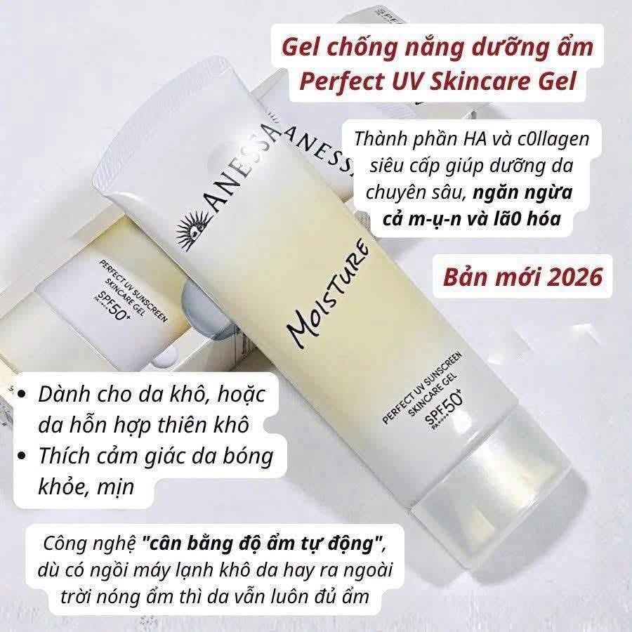 Gel Chống Nắng Anessa Moisture SPF50PA++++ 90g Nhật Bản