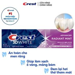 Kem Đánh Trắng Răng Crest 3D White Advanced Radiant Mint 93g