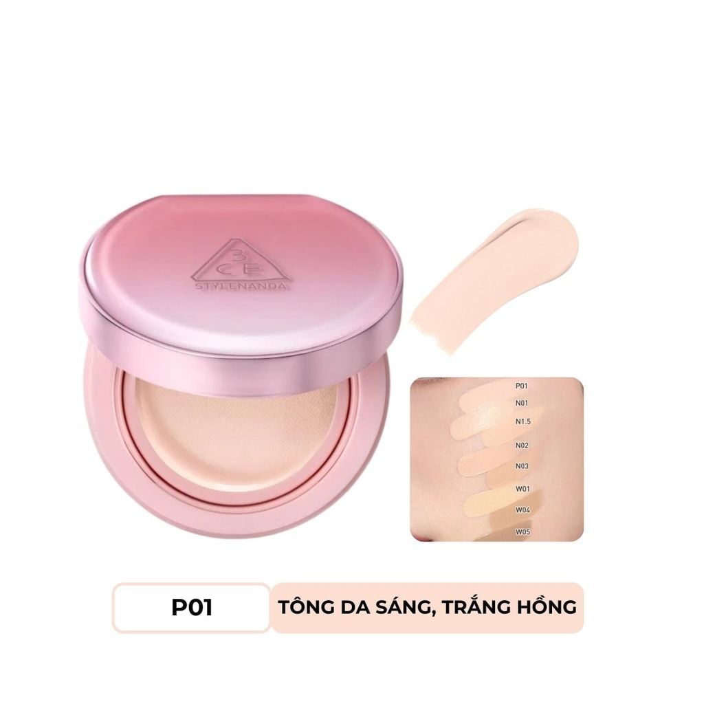 Phấn Nước 3CE Fitting Mesh Cover Cushion #P01