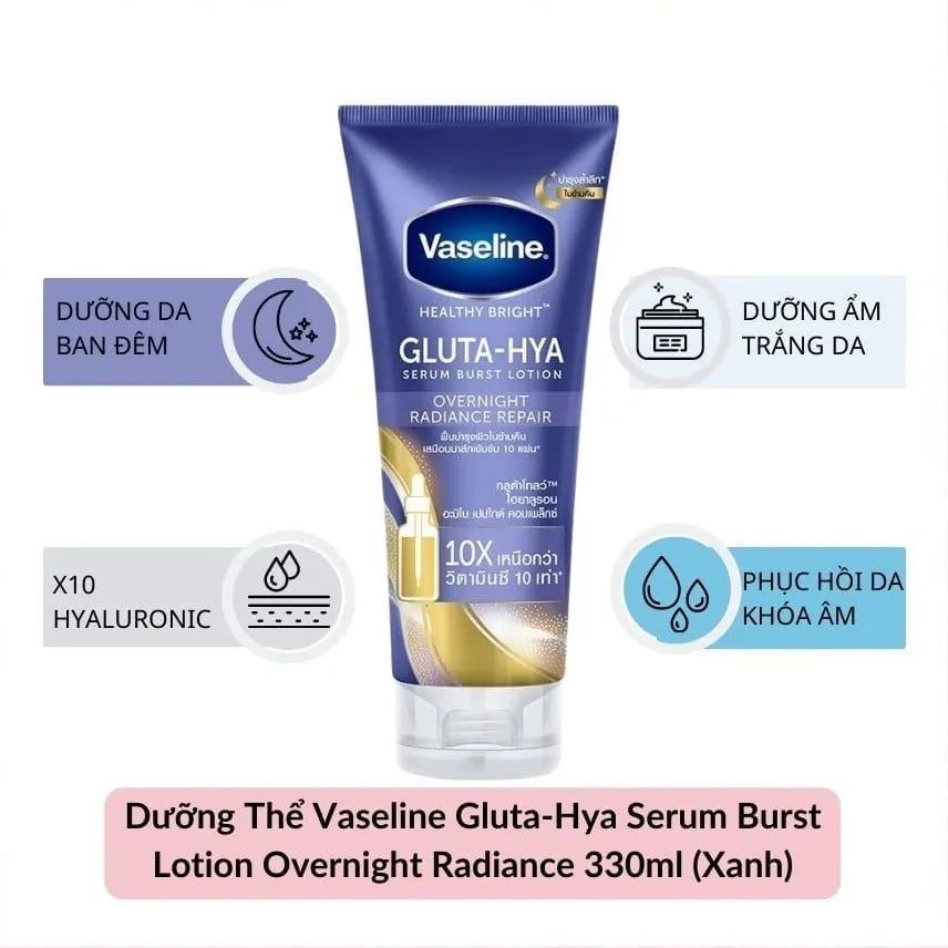 Vaseline - Gluta-Hyal 70ml #Overnight Radiance Repair (Xanh) Mini