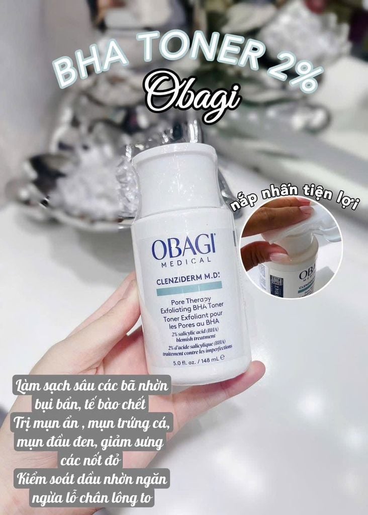 Dung Dịch Obagi Clenziderm M.D Pore Therapy Exfoliating BHA Toner 148ml (Mới-Ko Tđ)