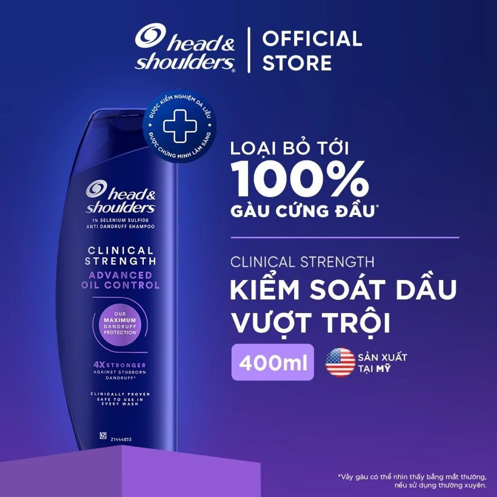 H&D - Dầu Gội Head & Shoulders Clinical Strength 400ml #Tím ( Nhập Khẩu)