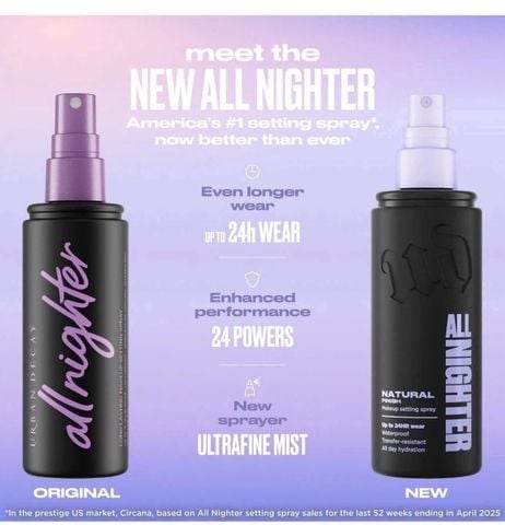 Xịt Khóa Nền Urban Decay All Nighter 118ml ( Mẫu mới 2025) Ko Tđ