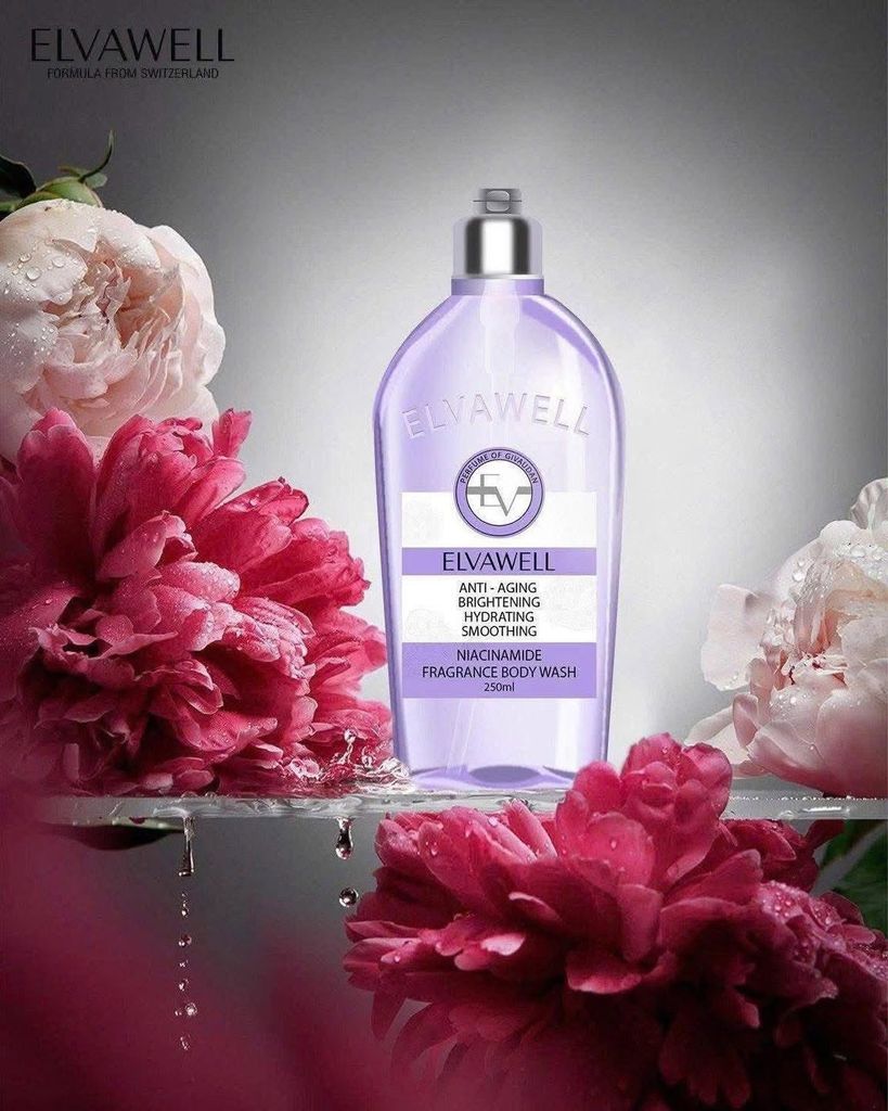 Sữa tắm Elvawell Niacinamine 250ml (Tím)