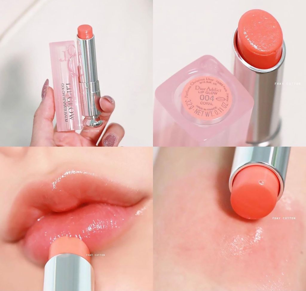 Dior - Son Dưỡng Addict Lip Glow #004 Coral (Mẫu Mới Vỏ Xanh) - Ko Tđ