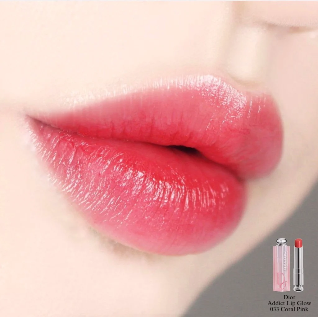 Dior - Son Dưỡng Addict Lip Glow #033 Coral (Mẫu Mới Vỏ Xanh) - Ko Tđ