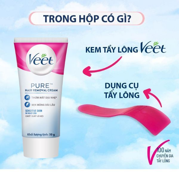 Kem Tẩy Lông Veet Pure Dành Cho Da Nhạy Cảm 50g