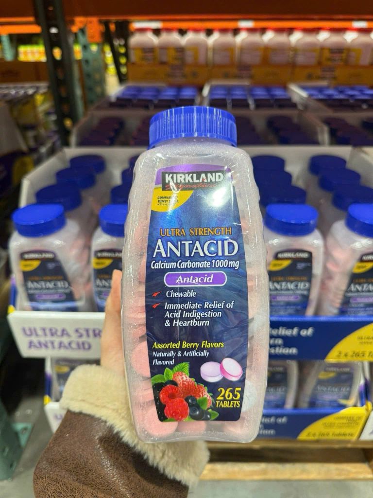 Viên Nhai Hỗ Trợ Giảm Đầy Hơi Antacid Kirkland 265 Viên (Set 2 Hủ)